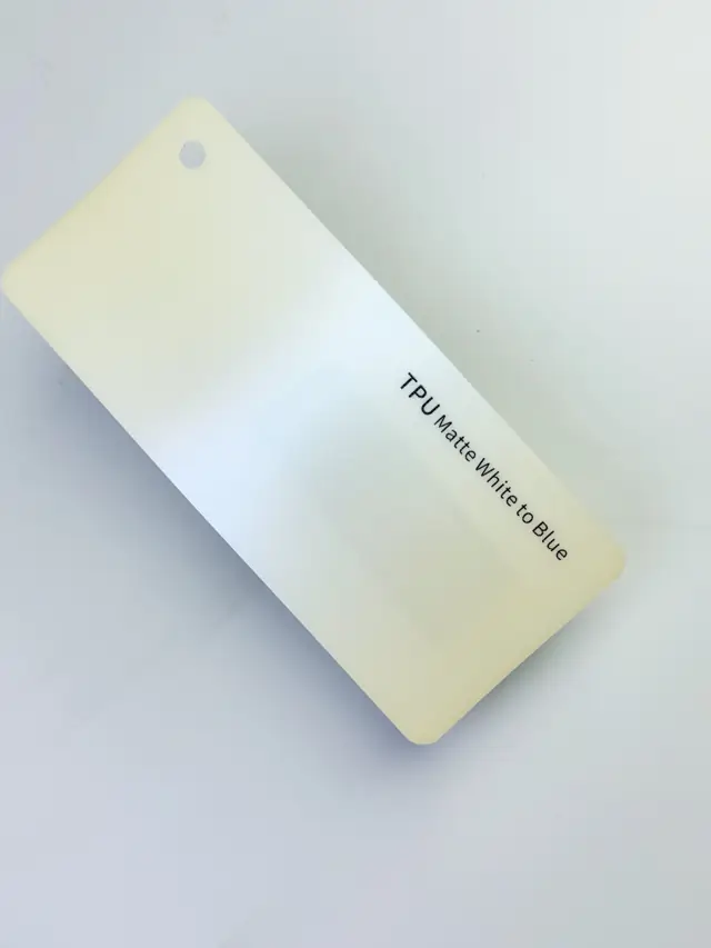 Matte White to Blue PureShield colour PPF swatch
