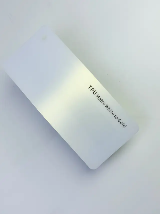 Matte White to Gold PureShield colour PPF swatch