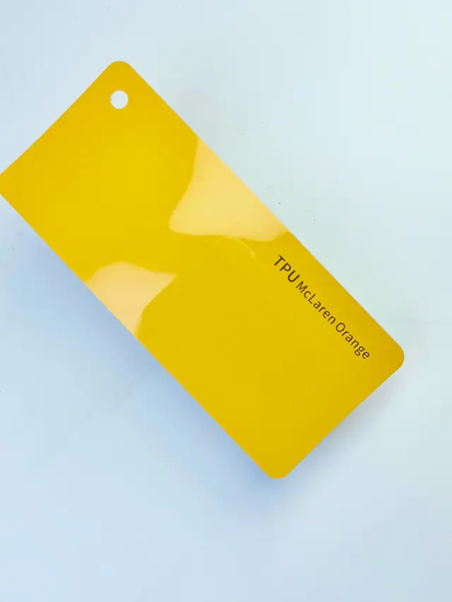 McLaren Orange PureShield colour PPF swatch
