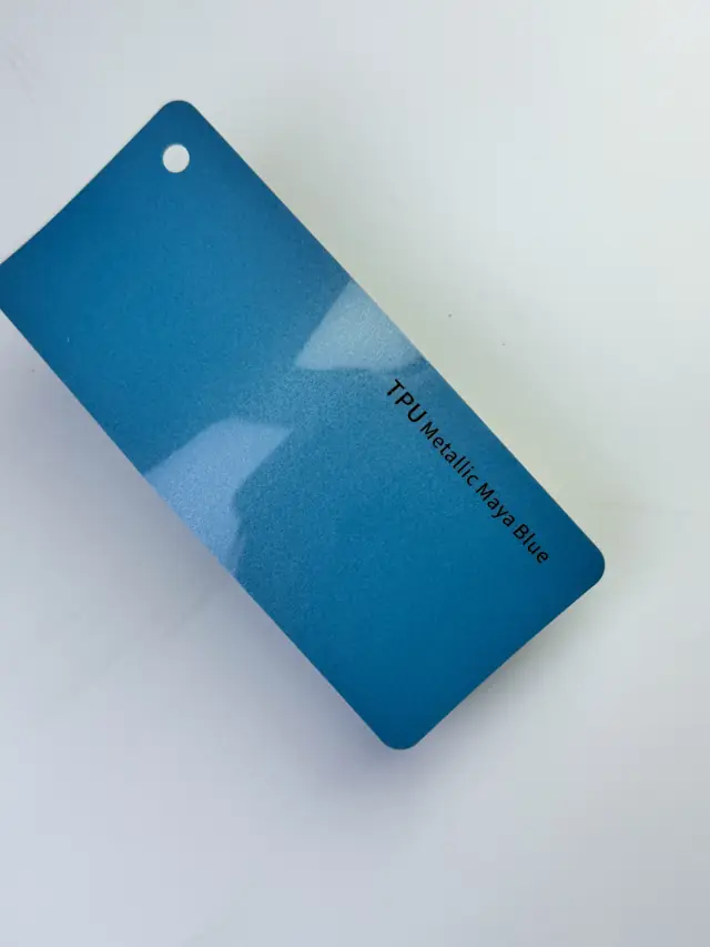 Metallic Maya Blue PureShield colour PPF swatch