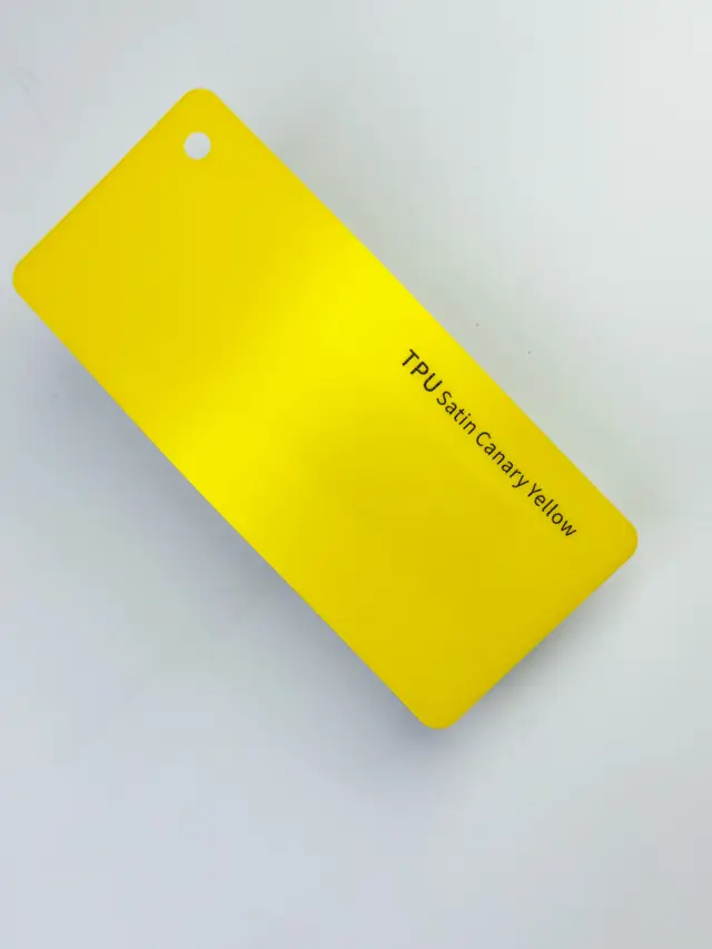 Satin Canary Yellow PureShield colour PPF swatch