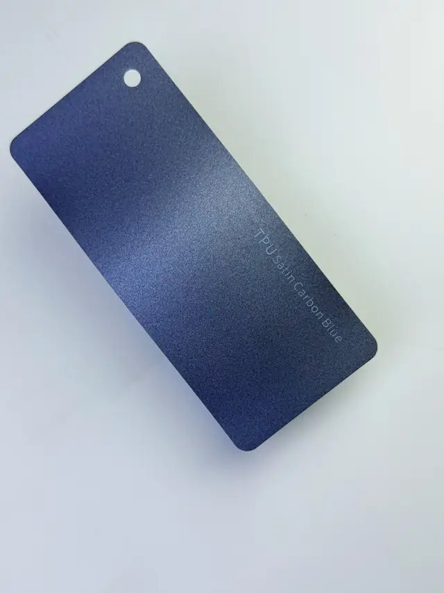 Satin Carbon Blue PureShield colour PPF swatch