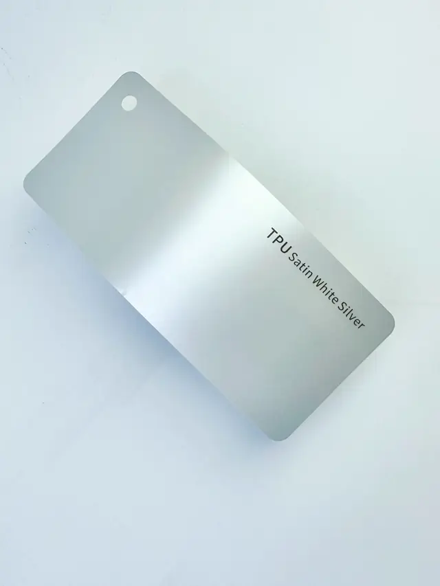 Satin White Silver PureShield colour PPF swatch